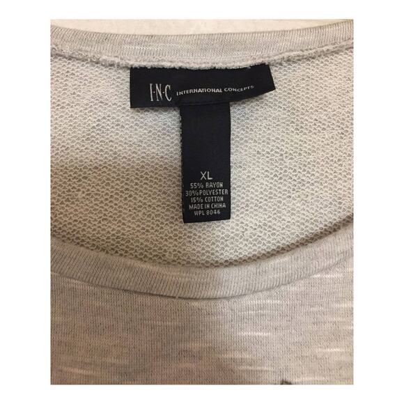 INC‎ Three Jeweled Embellishments Quarter Sleeve Top Sweatshirt Size X-Large - Picture 3 of 8